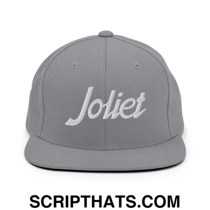 Joliet Script Snapback Hat Silver