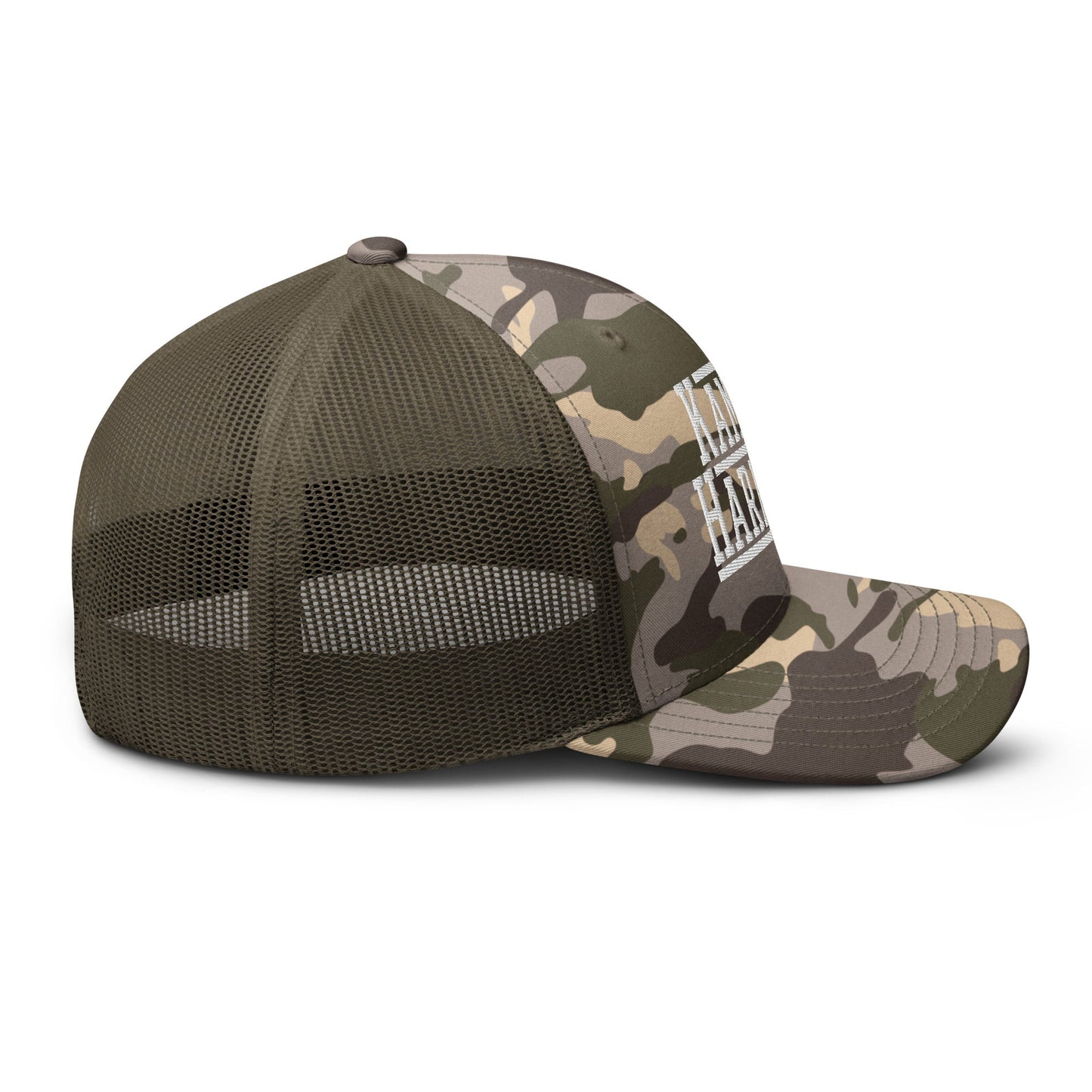 Kamala Harris 2024 '24 Camo Trucker Hat Camo Olive