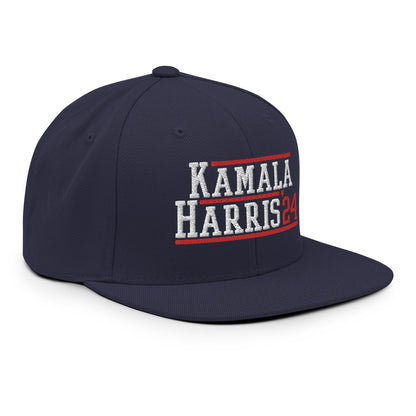 Kamala Harris 2024 '24 Flat Bill Brim Snapback Hat Navy