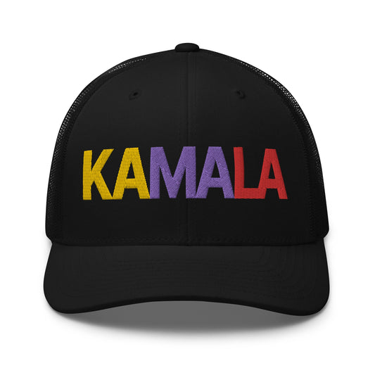 Kamala Harris 2024 Campaign Retro Trucker Hat Black