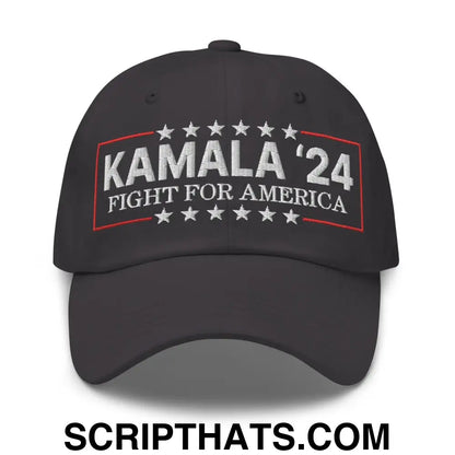 Kamala Harris 2024 Fight for America Dad Hat Dark Grey