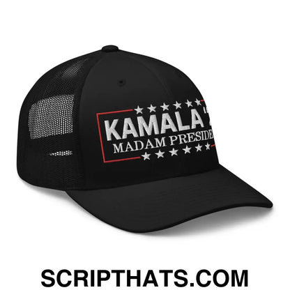 Kamala Harris 2024 Madam President Retro Trucker Hat Navy