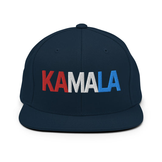 Kamala Harris 2024 Presidential Campaign Flat Bill Brim Snapback Hat Dark Navy