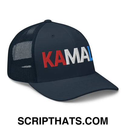 Kamala Harris 2024 Presidential Campaign Retro Trucker Hat Navy