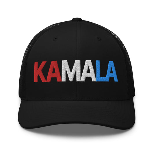 Kamala Harris 2024 Presidential Campaign Retro Trucker Hat Black