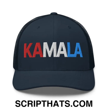 Kamala Harris 2024 Presidential Campaign Retro Trucker Hat Navy