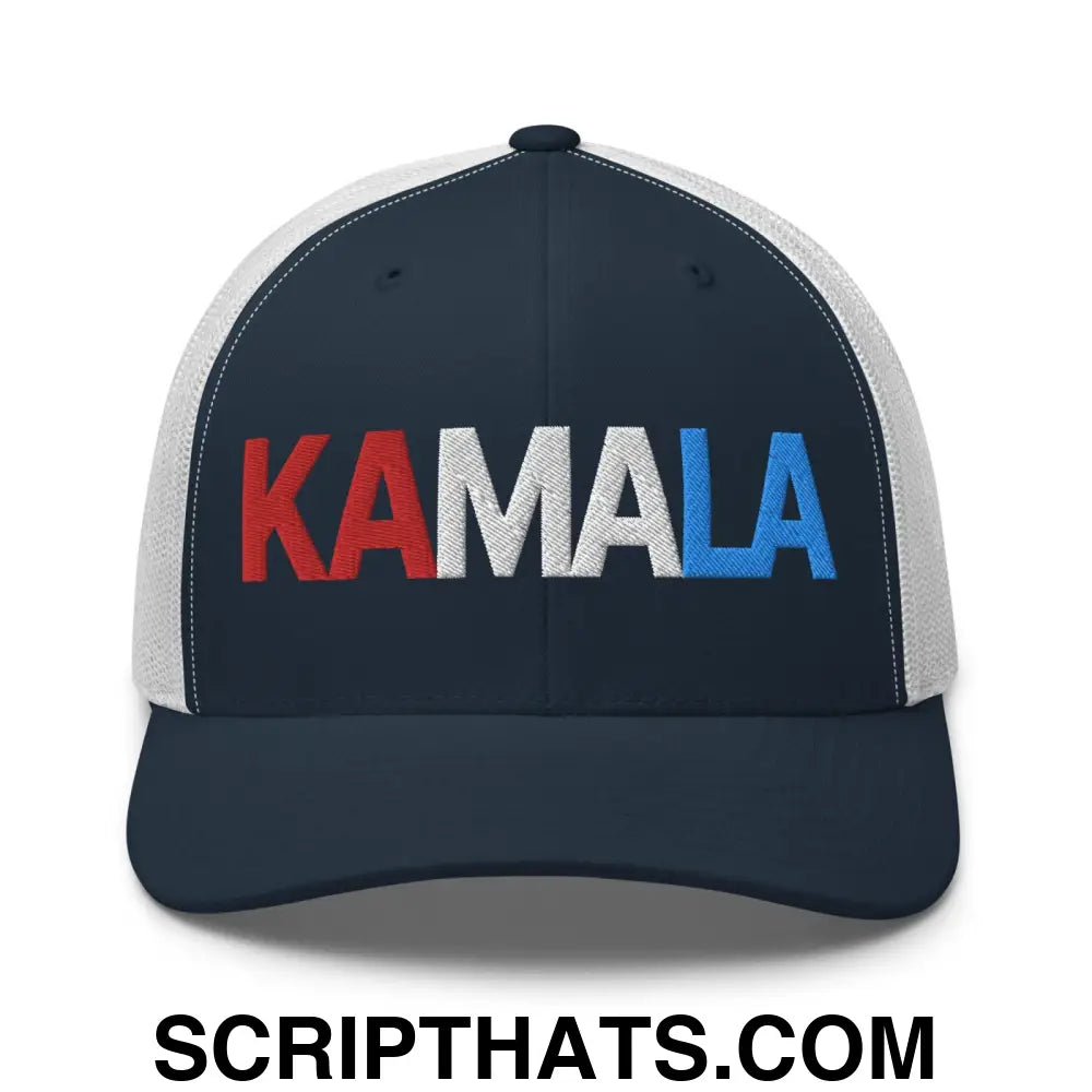 Kamala Harris 2024 Presidential Campaign Retro Trucker Hat Navy White