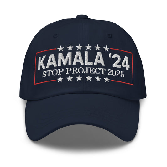 Kamala Harris 2024 Stop Project 2025 Dad Hat Navy