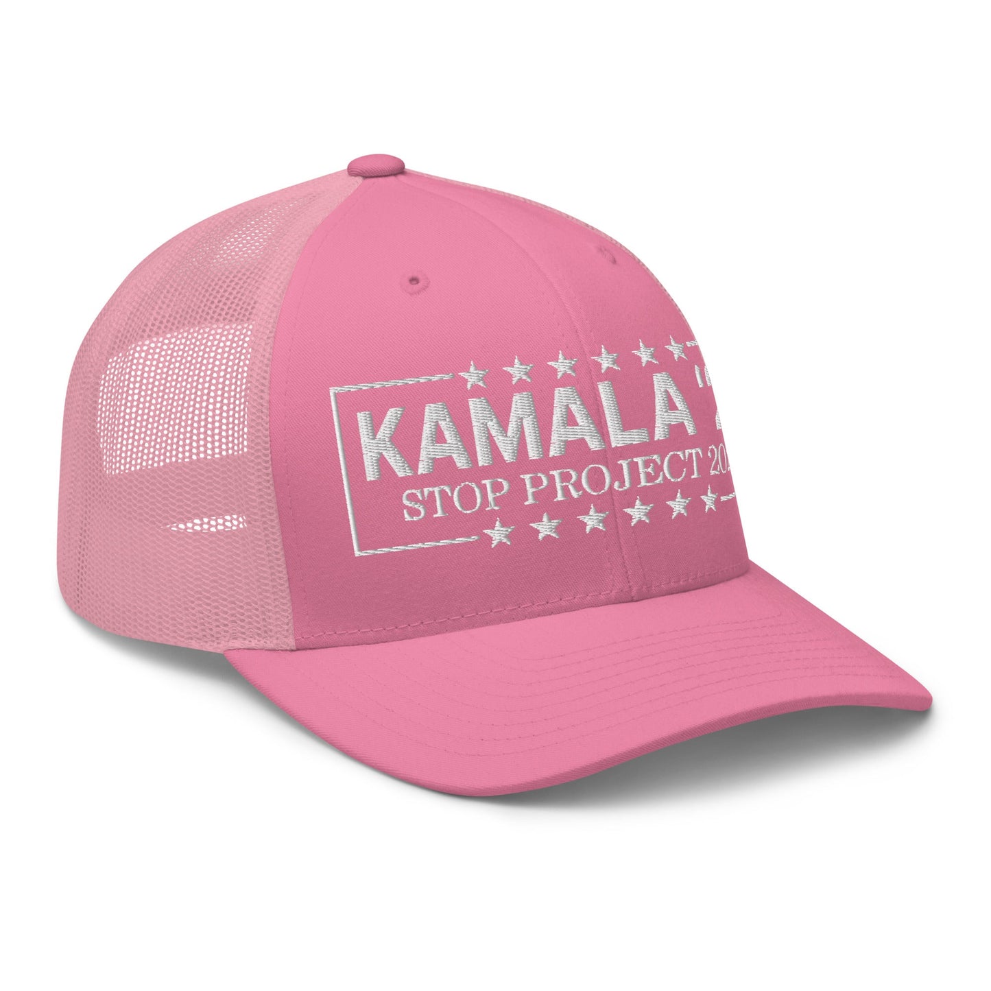 Kamala Harris 2024 Stop Project 2025 Retro Trucker Hat Pink