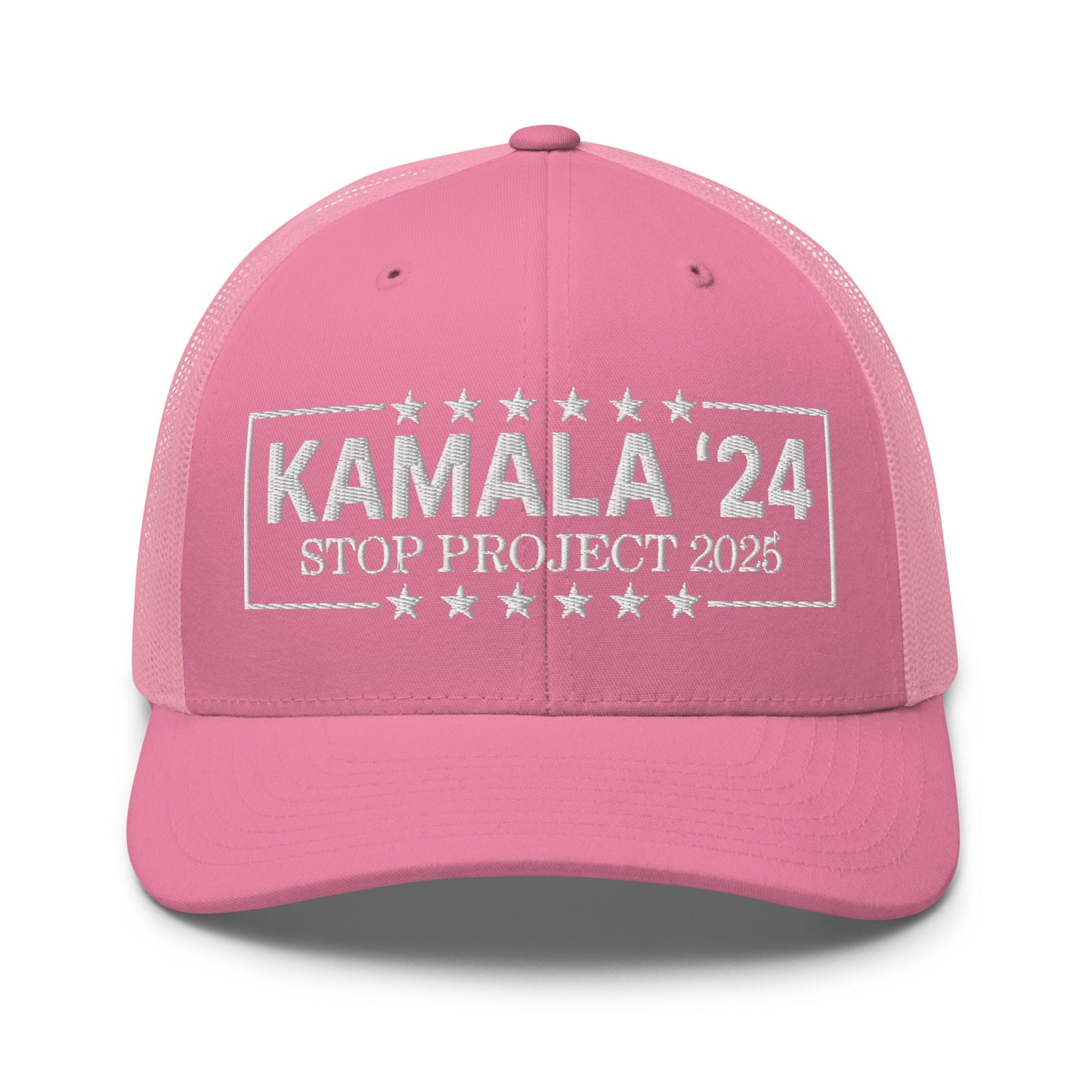 Kamala Harris 2024 Stop Project 2025 Retro Trucker Hat Pink