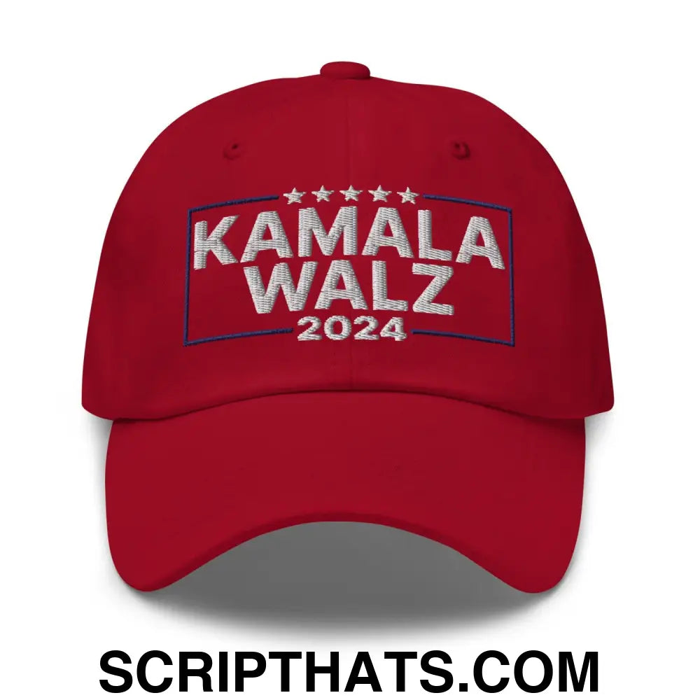 Kamala Harris 2024 Tim Walz Dad Hat Cranberry