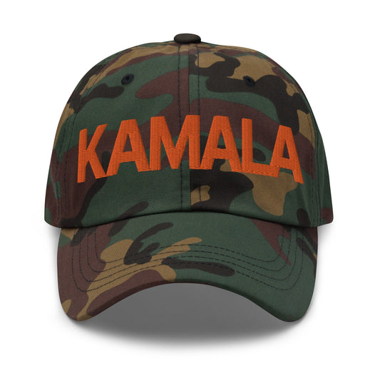 Kamala Harris Campaign Dad Hat Orange Camo Camo