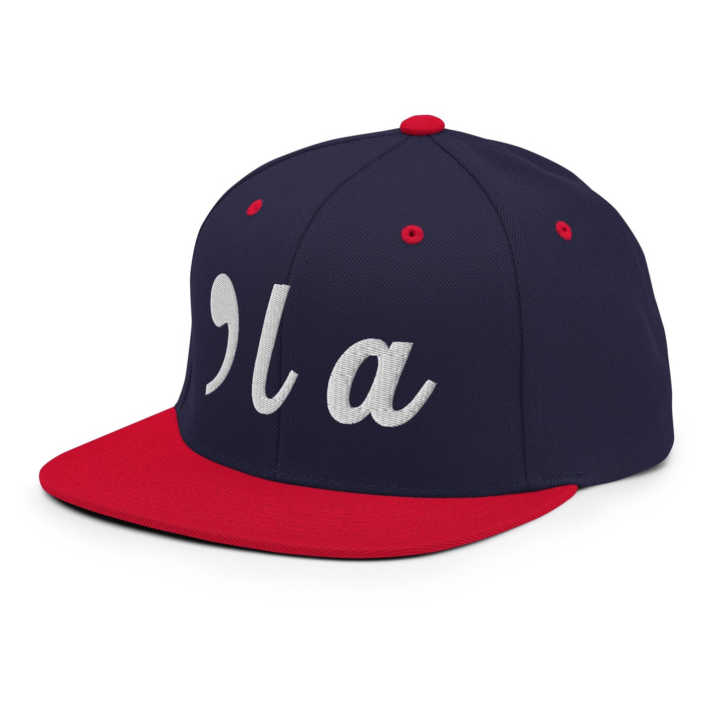 Kamala Harris Comma La Flat Bill Brim Snapback Hat Navy Red