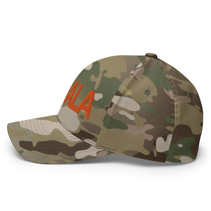 Kamala Harris Embroidered Stretch Fit Baseball Hat Orange Camo Multicam Green