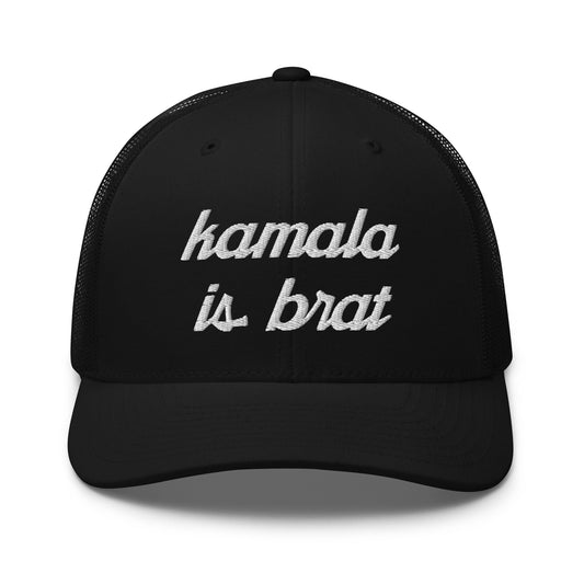 Kamala Harris is Brat Retro Trucker Hat Black