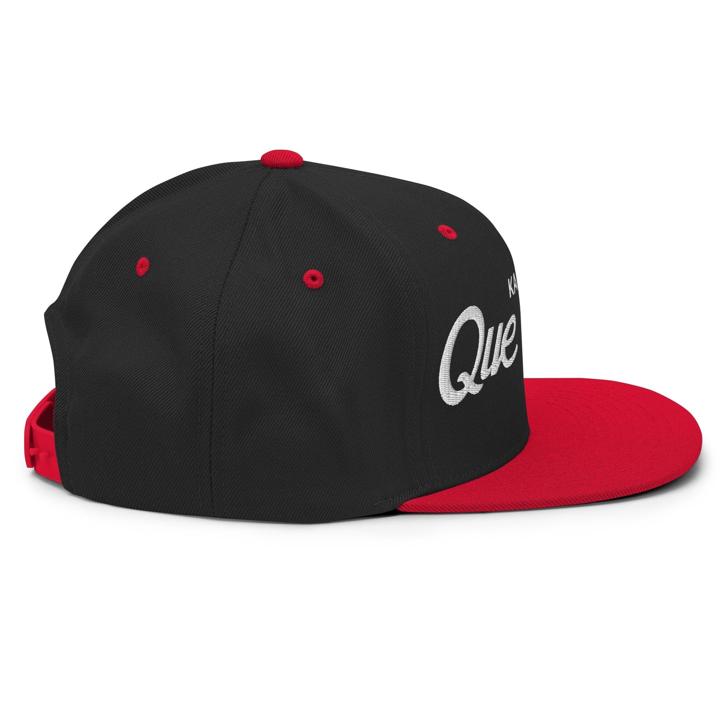 Kamala Harris Que Mala Flat Bill Brim Snapback Hat Black Red