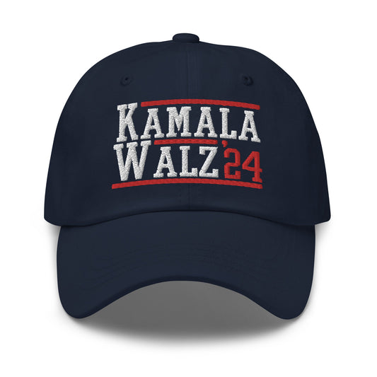 Kamala Harris Tim Walz 2024 Dad Hat Navy