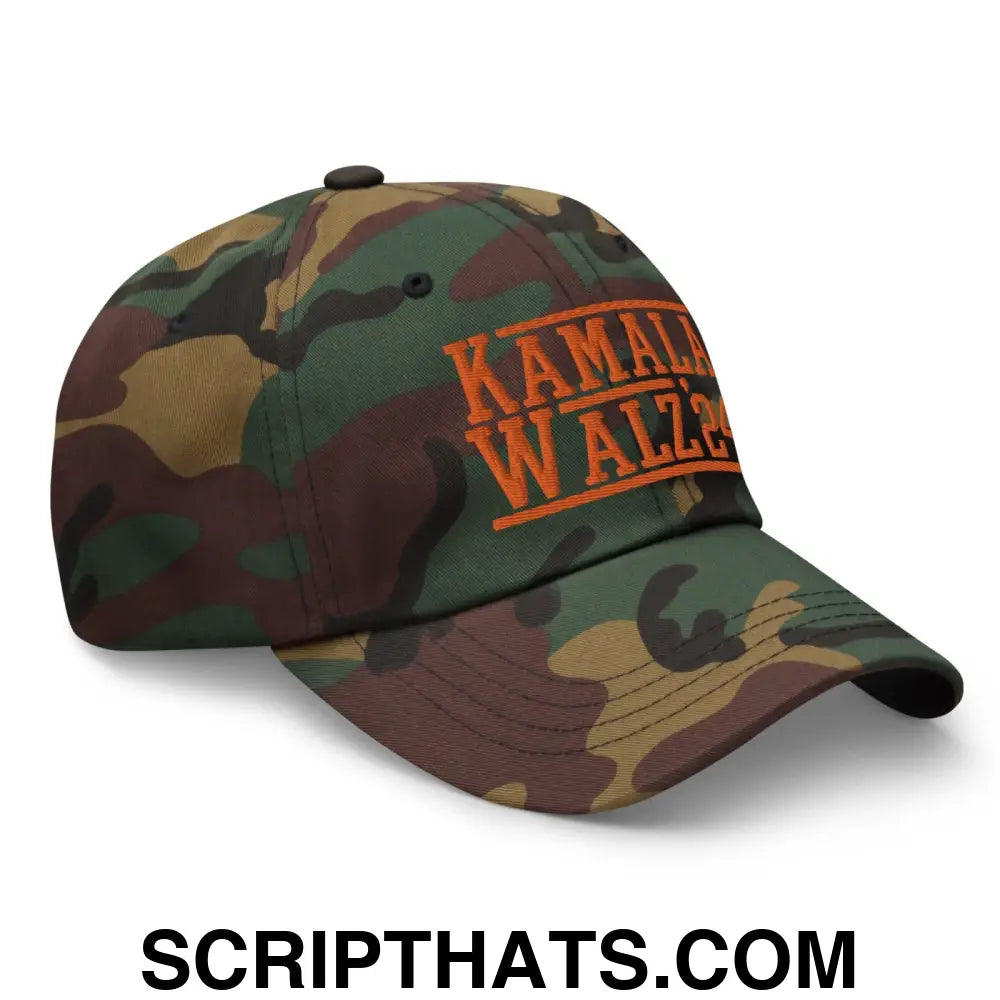 Kamala Harris Tim Walz 2024 Dad Hat Orange Camo