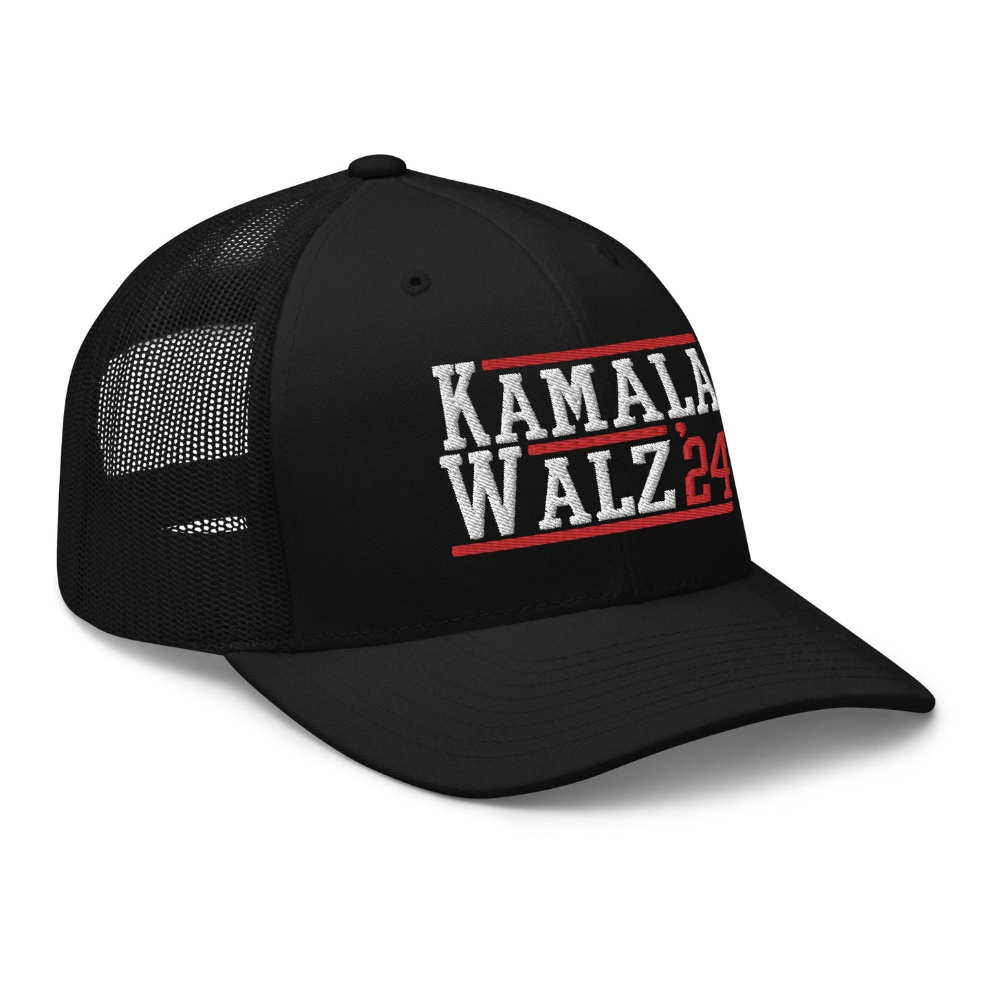 Kamala Harris Tim Walz 2024 Retro Trucker Hat Black