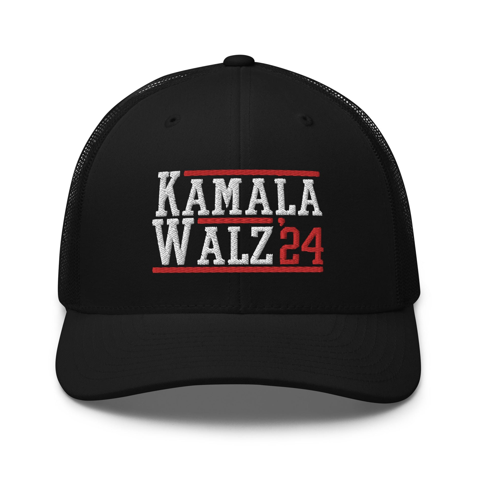 Kamala Harris Tim Walz 2024 Retro Trucker Hat Black