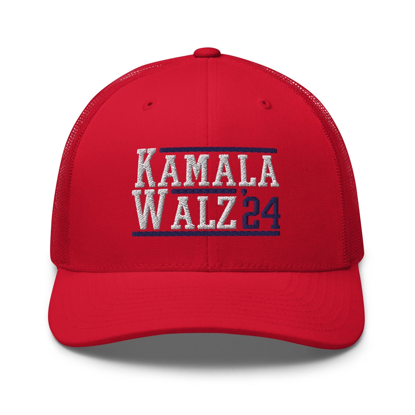 Kamala Harris Tim Walz 2024 Retro Trucker Hat Red