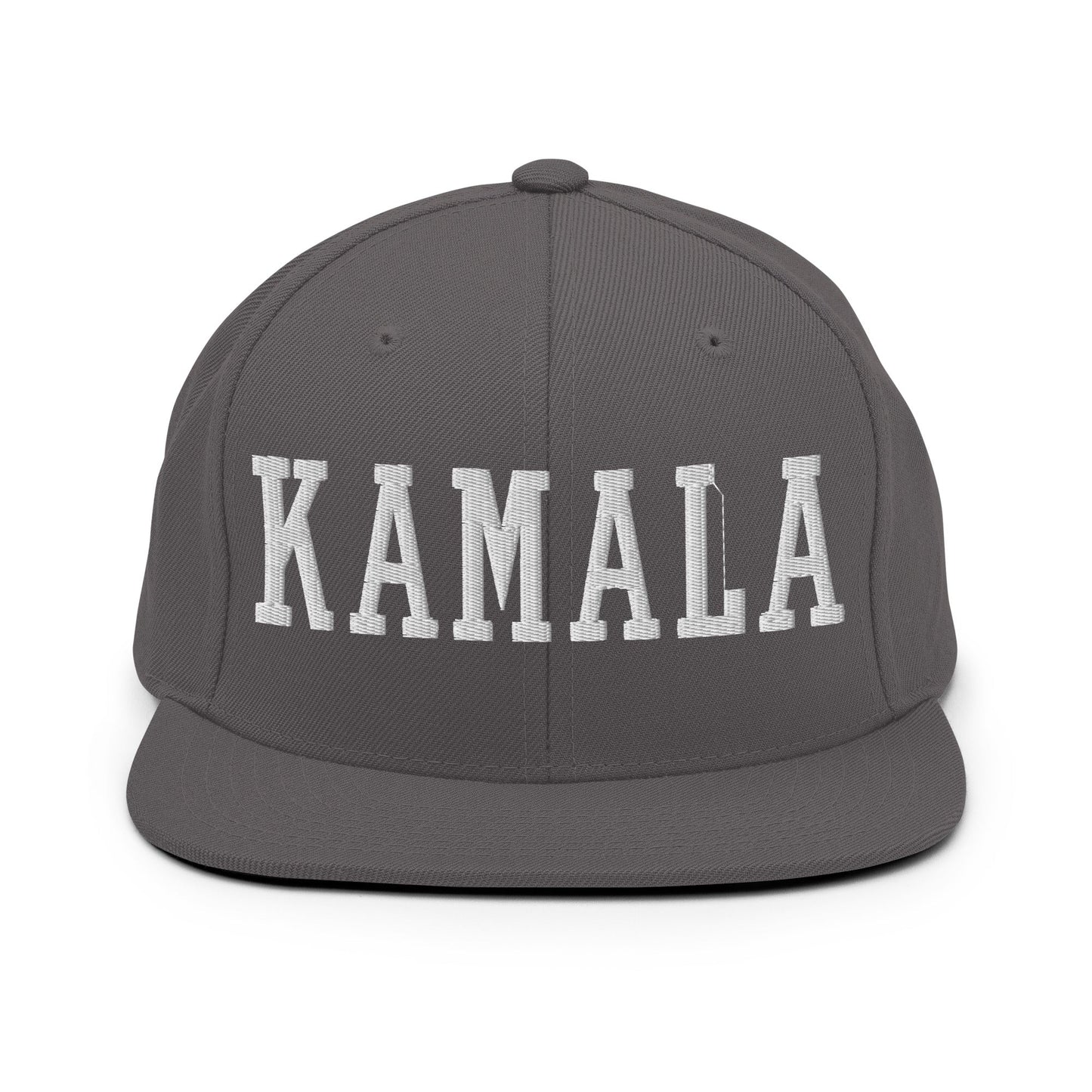 Kamala Harris Varisty Letterman Block Flat Bill Brim Snapback Hat Dark Grey