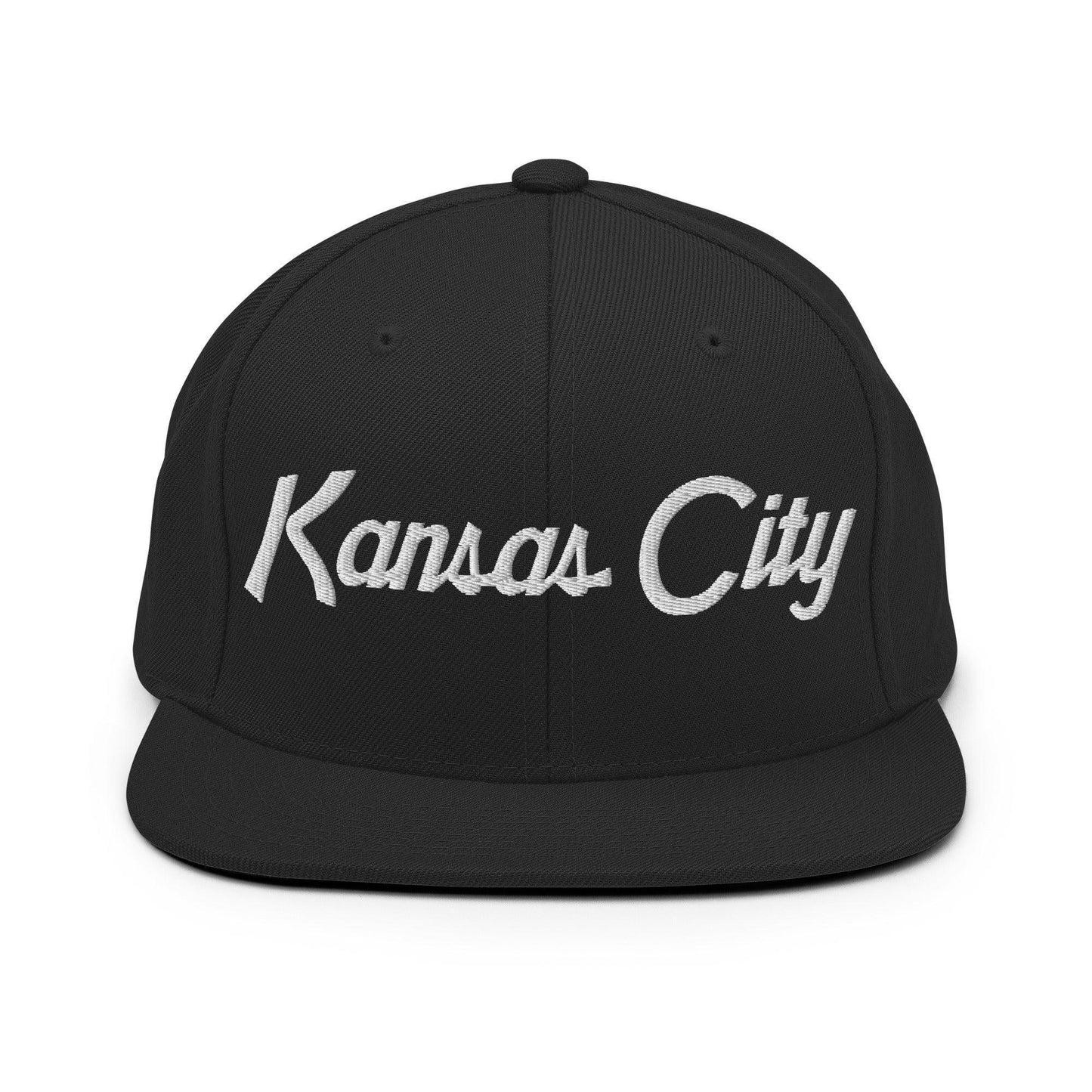 Kansas City Script Snapback Hat Black