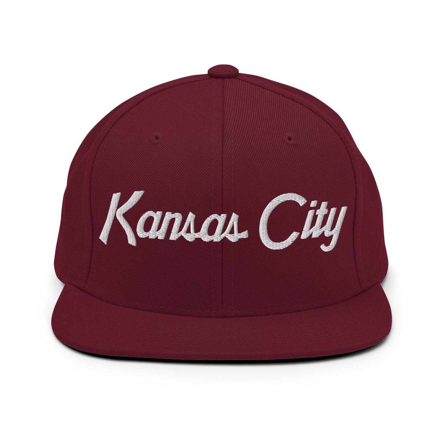 Kansas City Script Snapback Hat Maroon