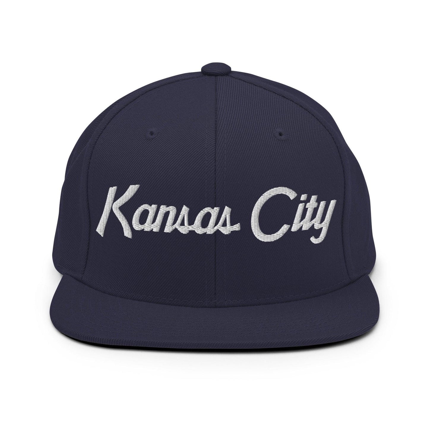Kansas City Script Snapback Hat Navy