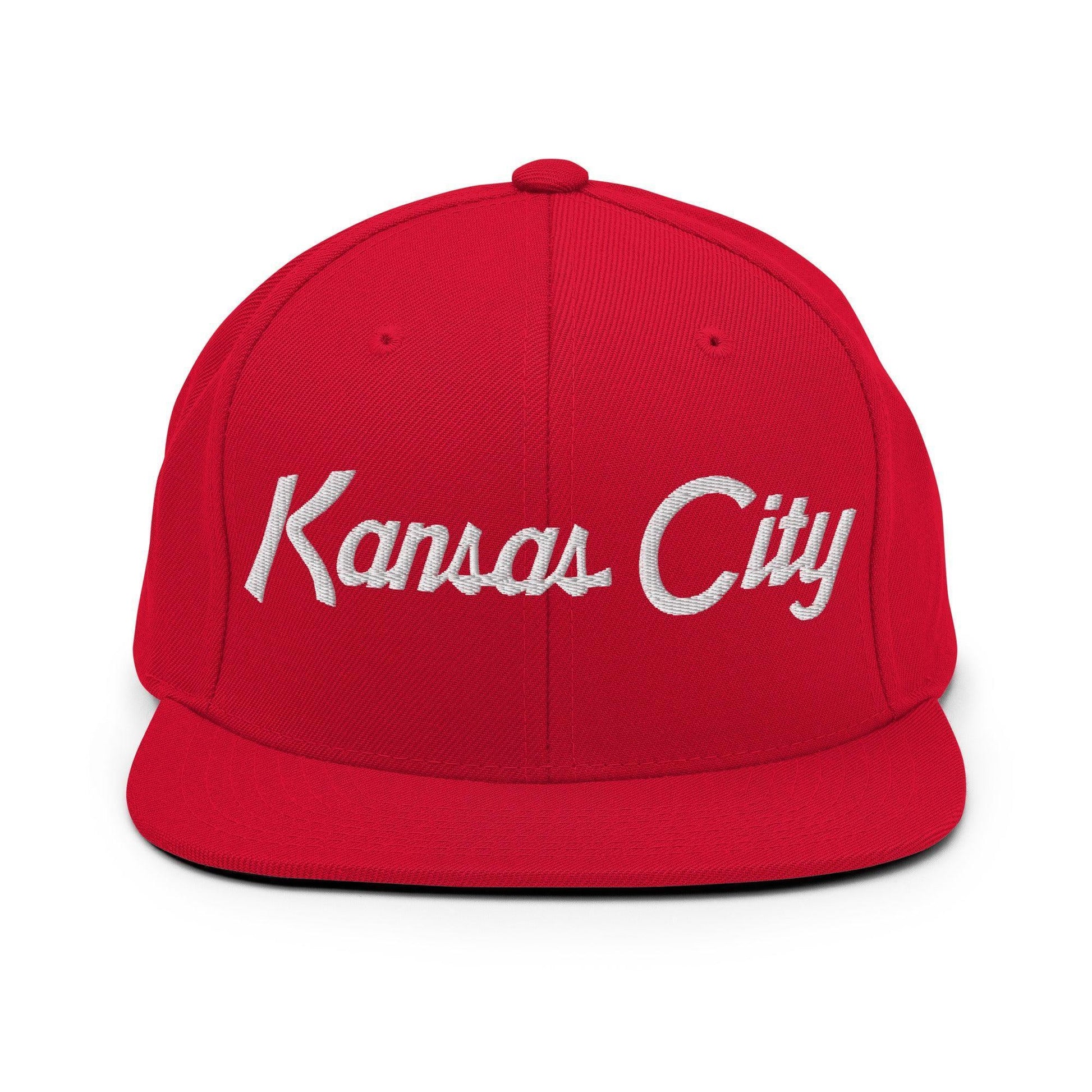 Kansas City Script Snapback Hat Red