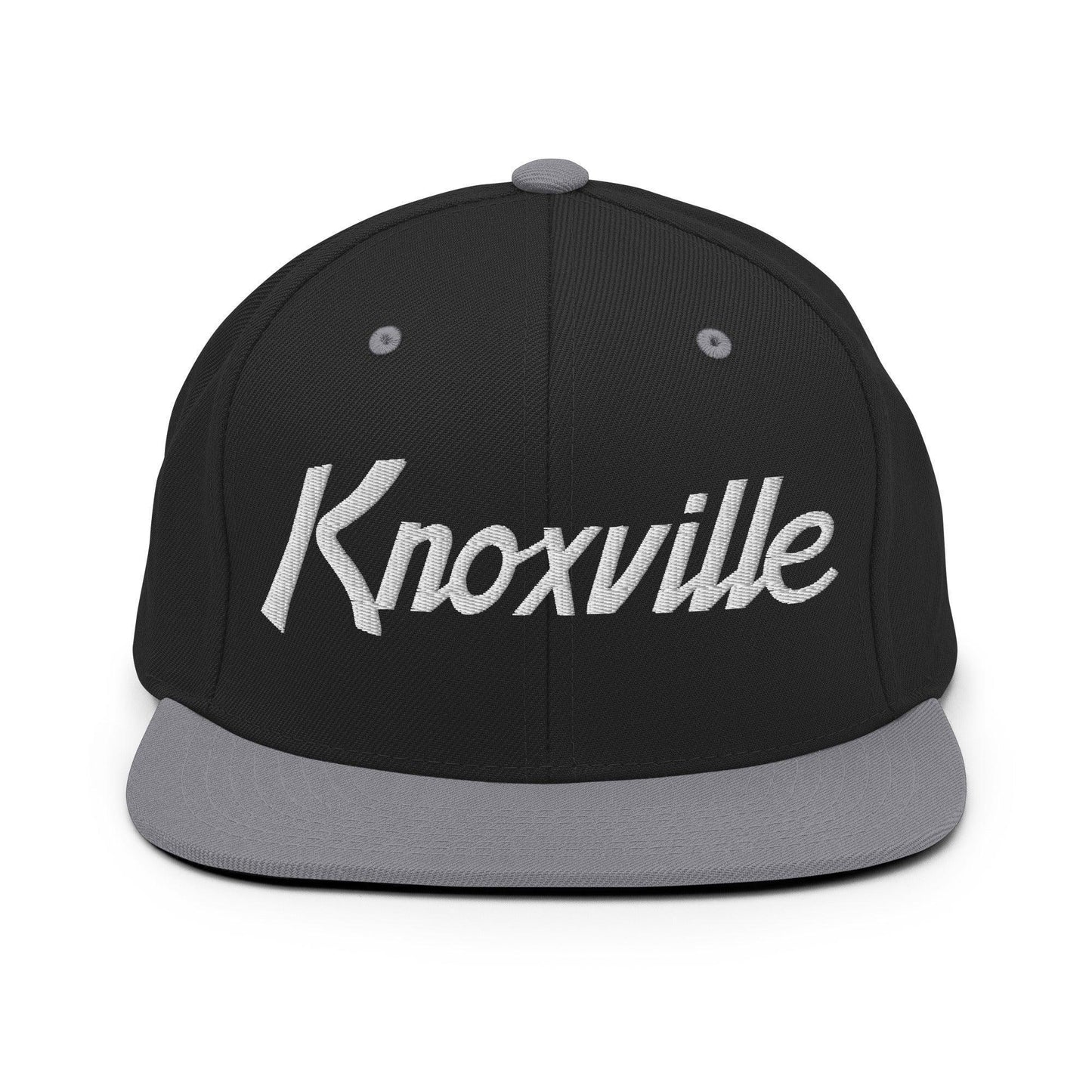 Knoxville Script Snapback Hat Black Silver