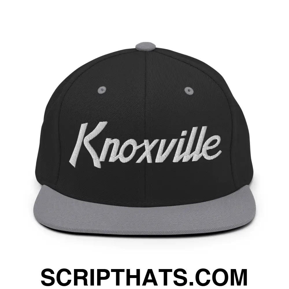 Knoxville Script Snapback Hat Black Silver