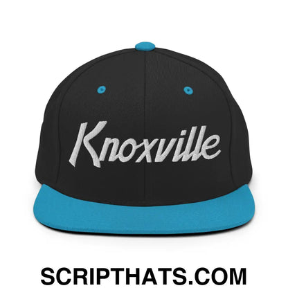 Knoxville Script Snapback Hat Black Teal