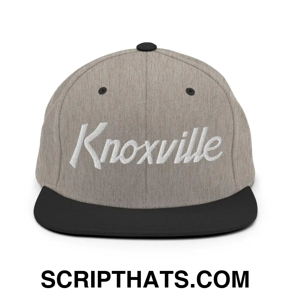 Knoxville Script Snapback Hat Heather Black