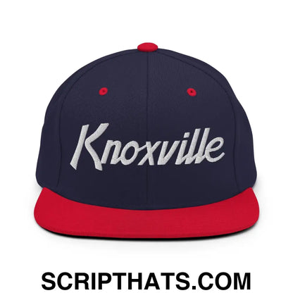 Knoxville Script Snapback Hat Navy Red