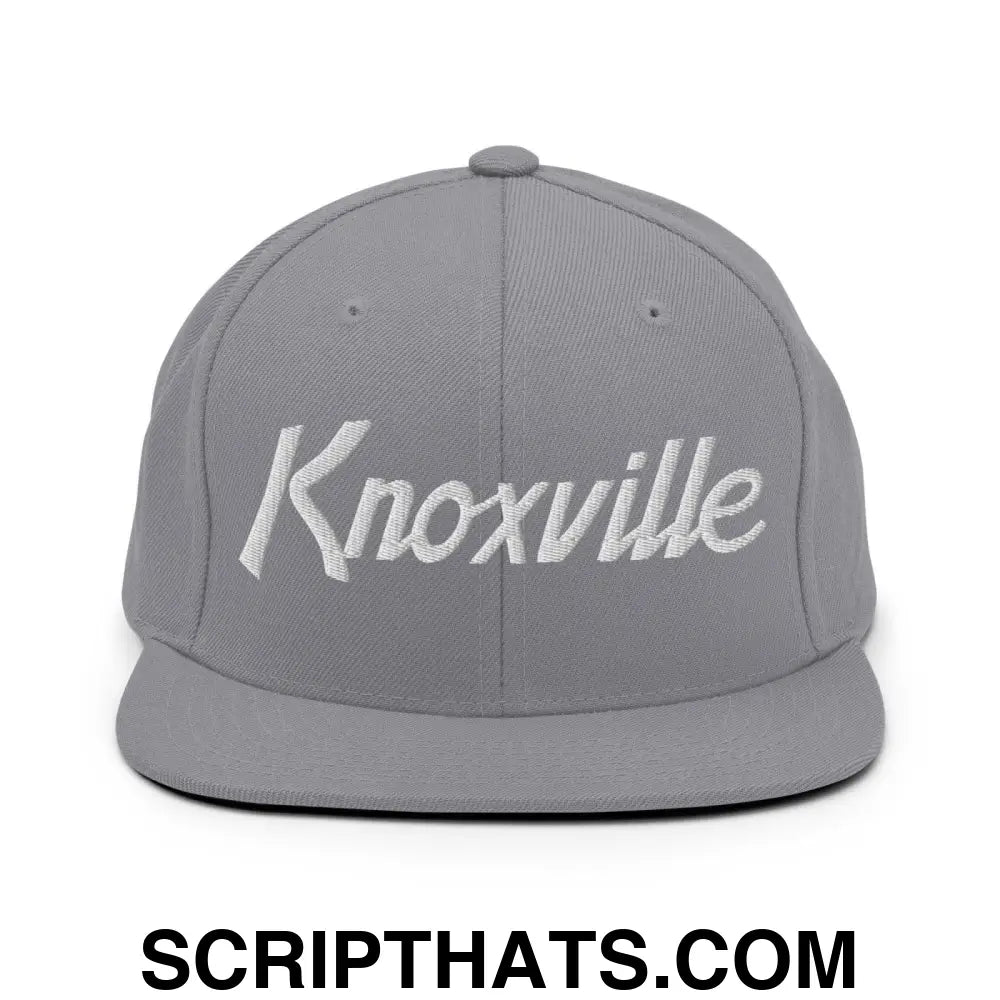 Knoxville Script Snapback Hat Silver