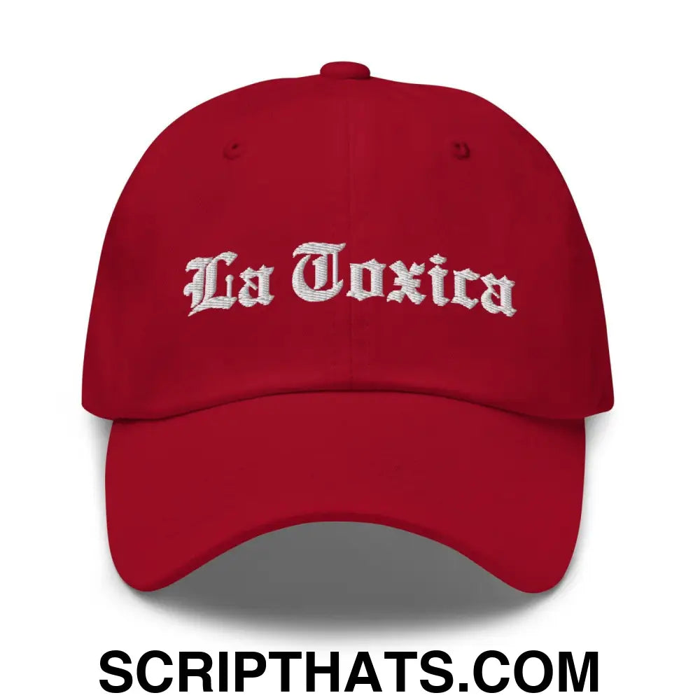 La Toxica OG Old English Dad Hat Cranberry