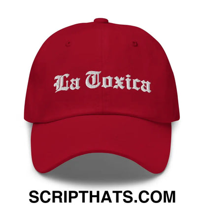 La Toxica OG Old English Dad Hat Cranberry