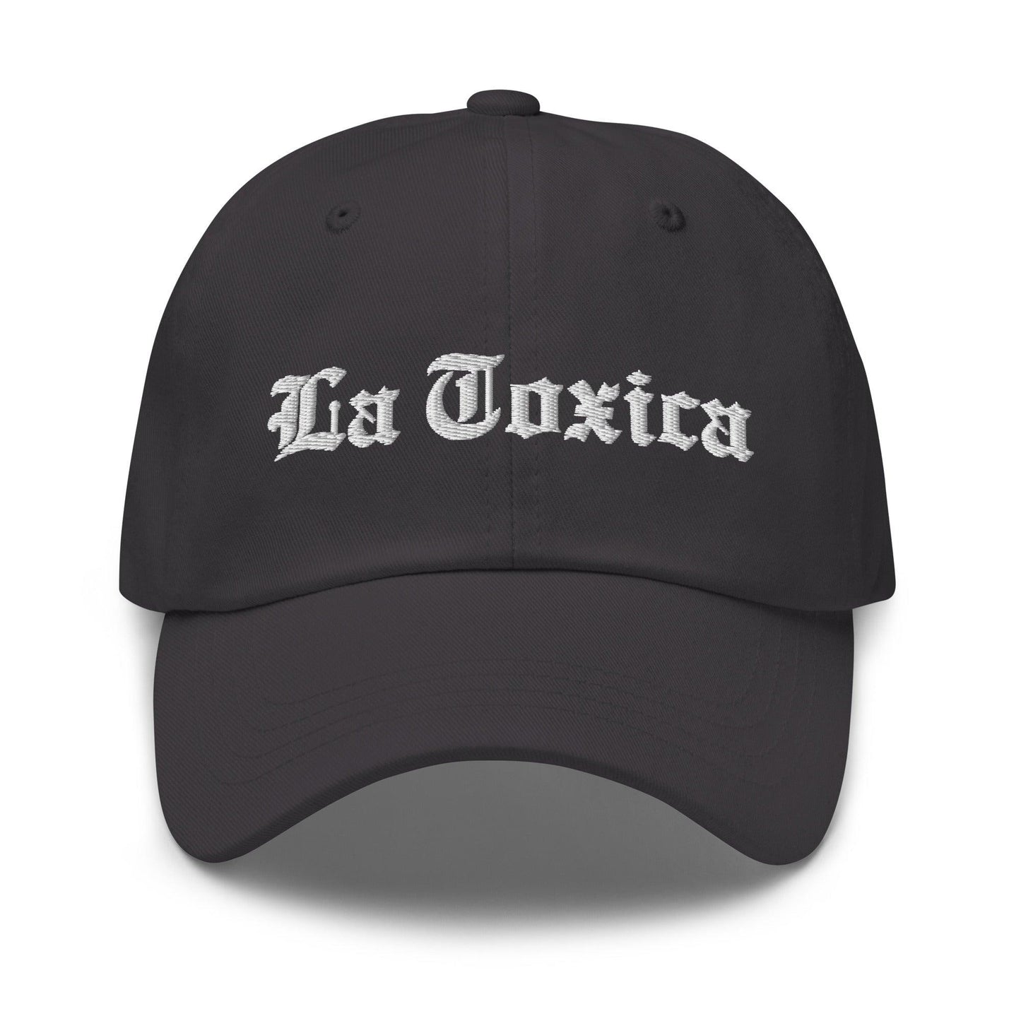 La Toxica OG Old English Dad Hat Dark Grey