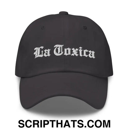 La Toxica OG Old English Dad Hat Dark Grey