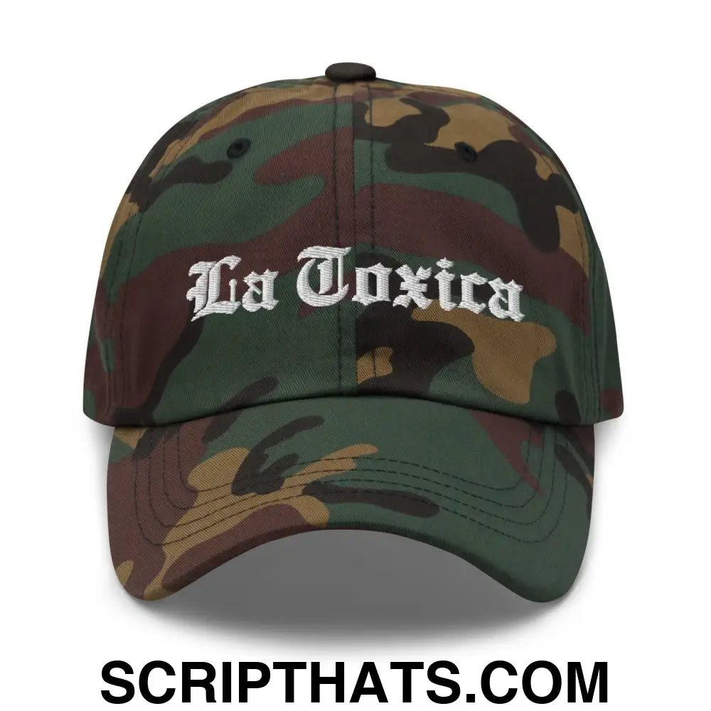 La Toxica OG Old English Dad Hat Green Camo