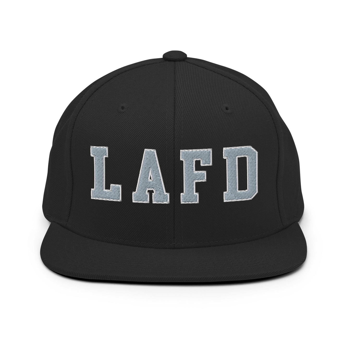 LAFD Los Angeles Fire Department Embroidered Flat Bill Brim Snapback Hat Black