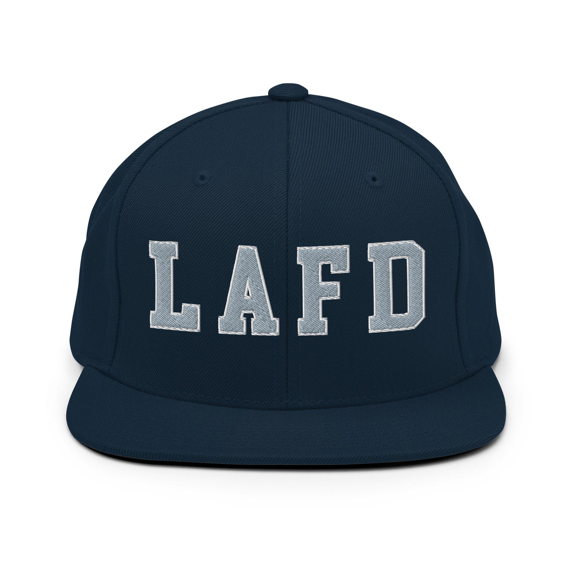 LAFD Los Angeles Fire Department Embroidered Flat Bill Brim Snapback Hat Dark Navy