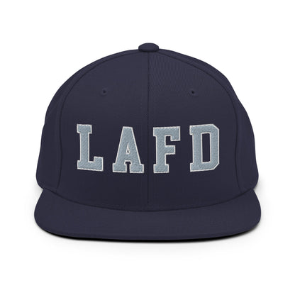 LAFD Los Angeles Fire Department Embroidered Flat Bill Brim Snapback Hat Navy