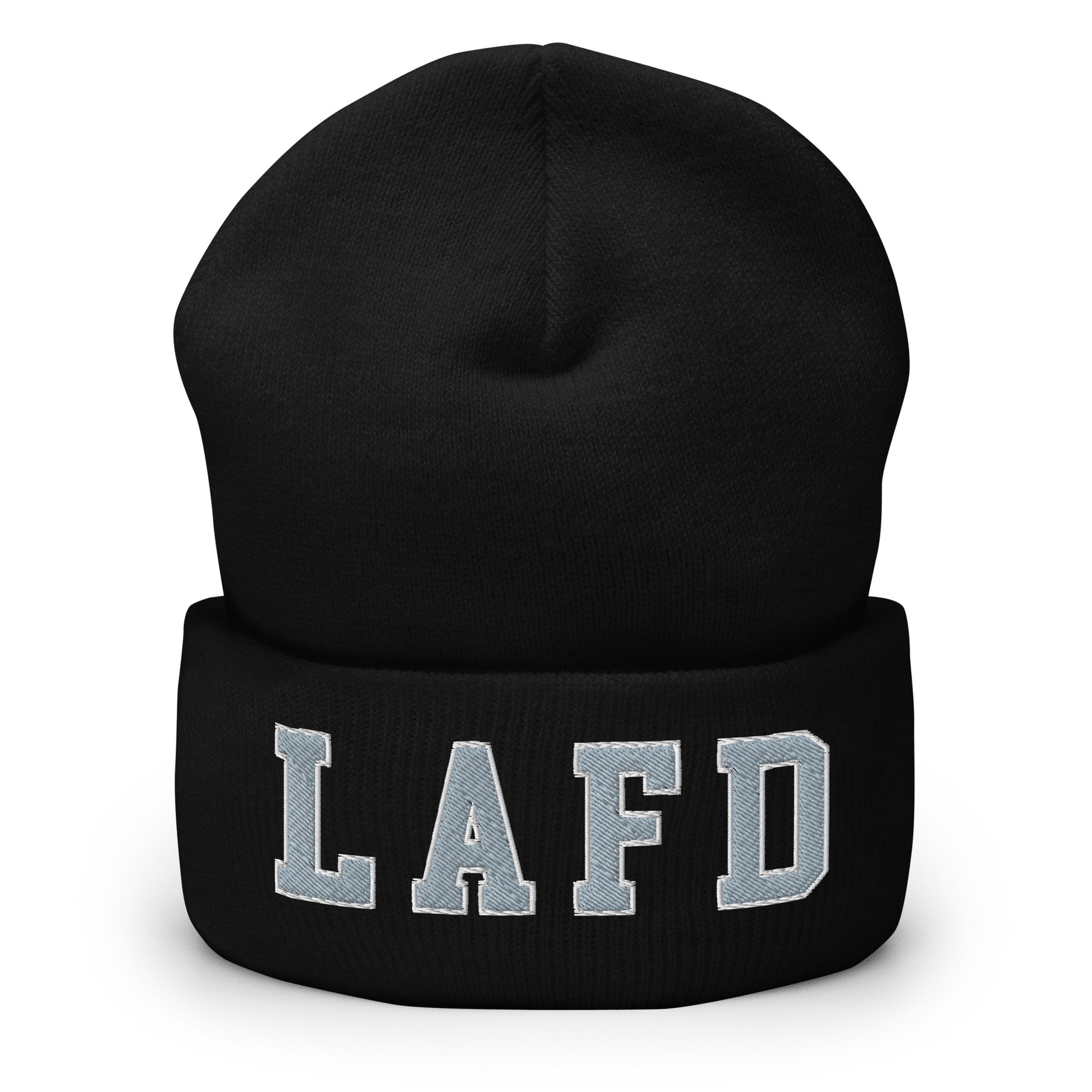 LAFD Los Angeles Fire Department Embroidered Knit Cuffed Beanie Black