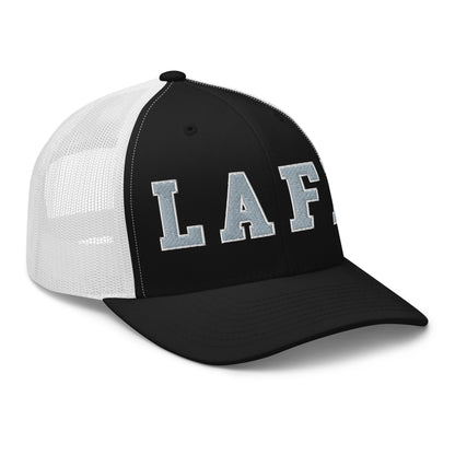 LAFD Los Angeles Fire Department Embroidered Mesh Trucker Hat Black White