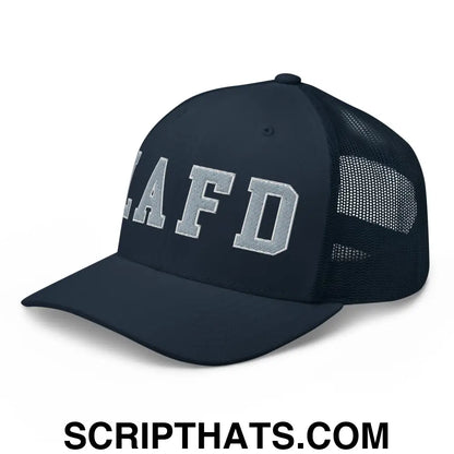 LAFD Los Angeles Fire Department Embroidered Mesh Trucker Hat Navy