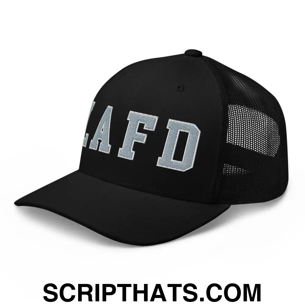 LAFD Los Angeles Fire Department Embroidered Mesh Trucker Hat Black