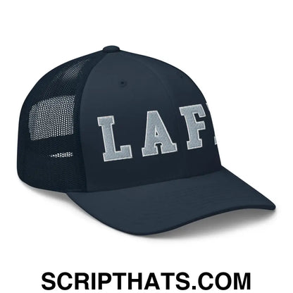 LAFD Los Angeles Fire Department Embroidered Mesh Trucker Hat Navy