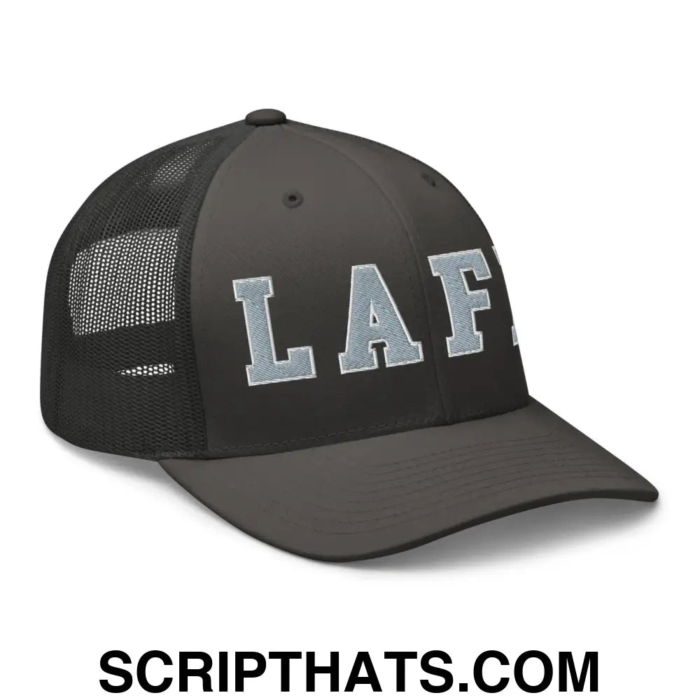 LAFD Los Angeles Fire Department Embroidered Mesh Trucker Hat Charcoal